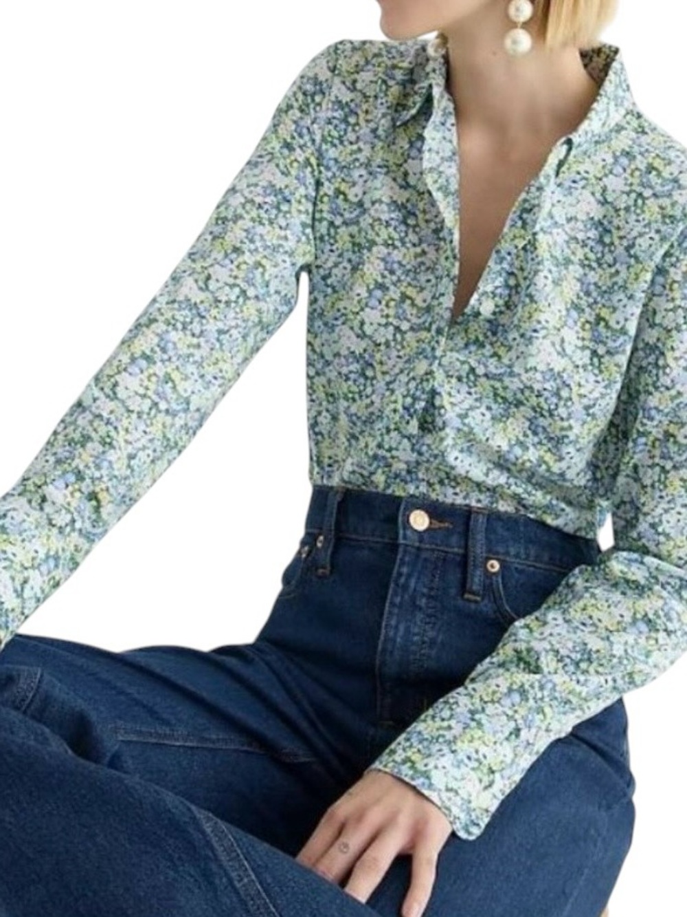 J.Crew Liberty Thorpe Hill Floral Button Down Shirt 6 Slim Fit Cotton